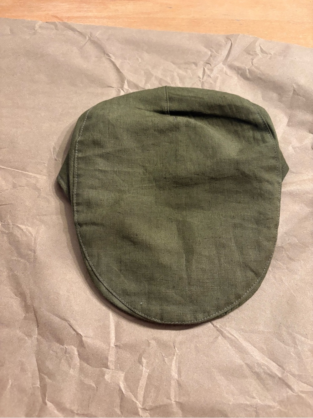 Hanna Hats of Donegal. Olive Green Flat Cap for Men. 100% Irish Linen